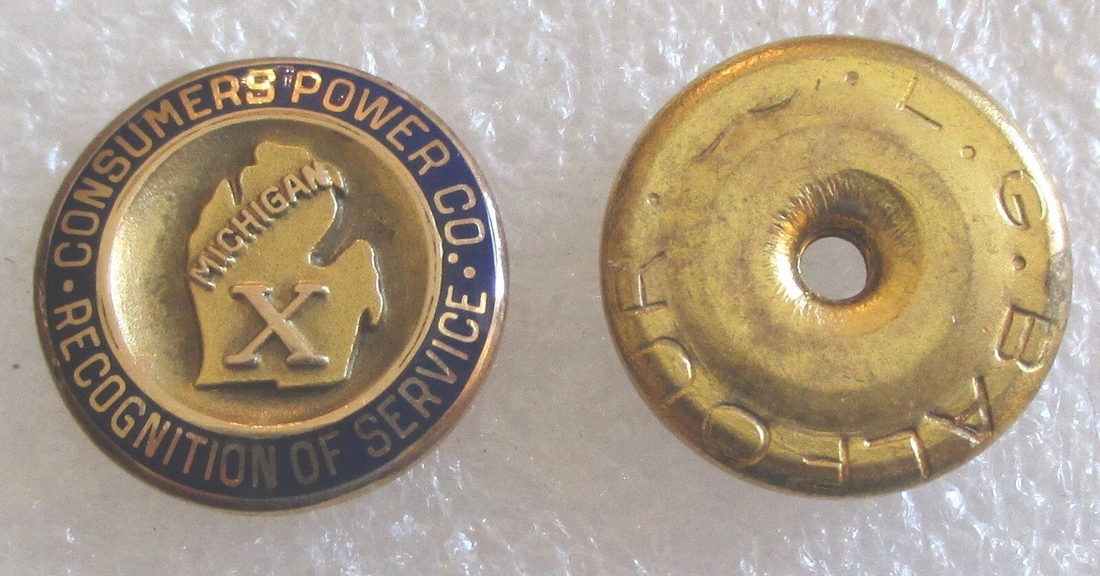 Vintage Consumers Power Company Michigan 10 Year Service Award Pin