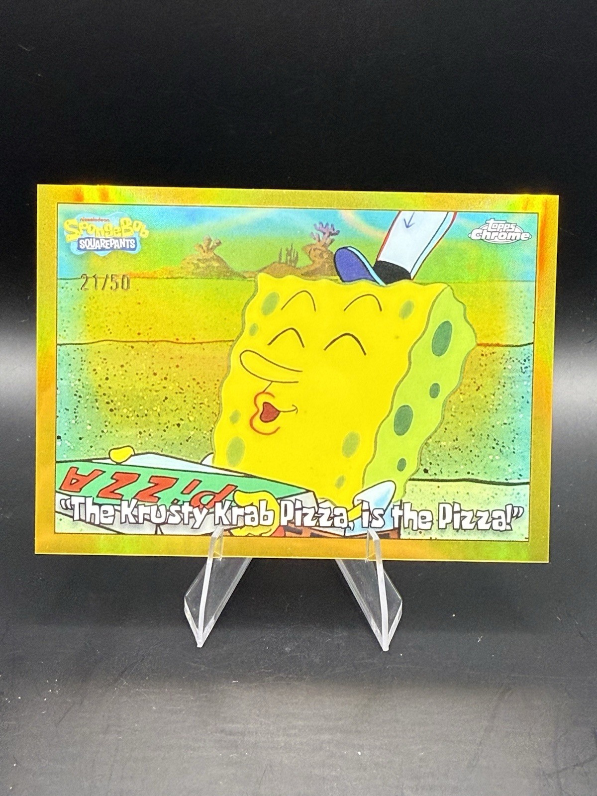 2025 Topps Chrome SpongeBob #73 ‘The Krusty Krab Pizza’ Gold /50