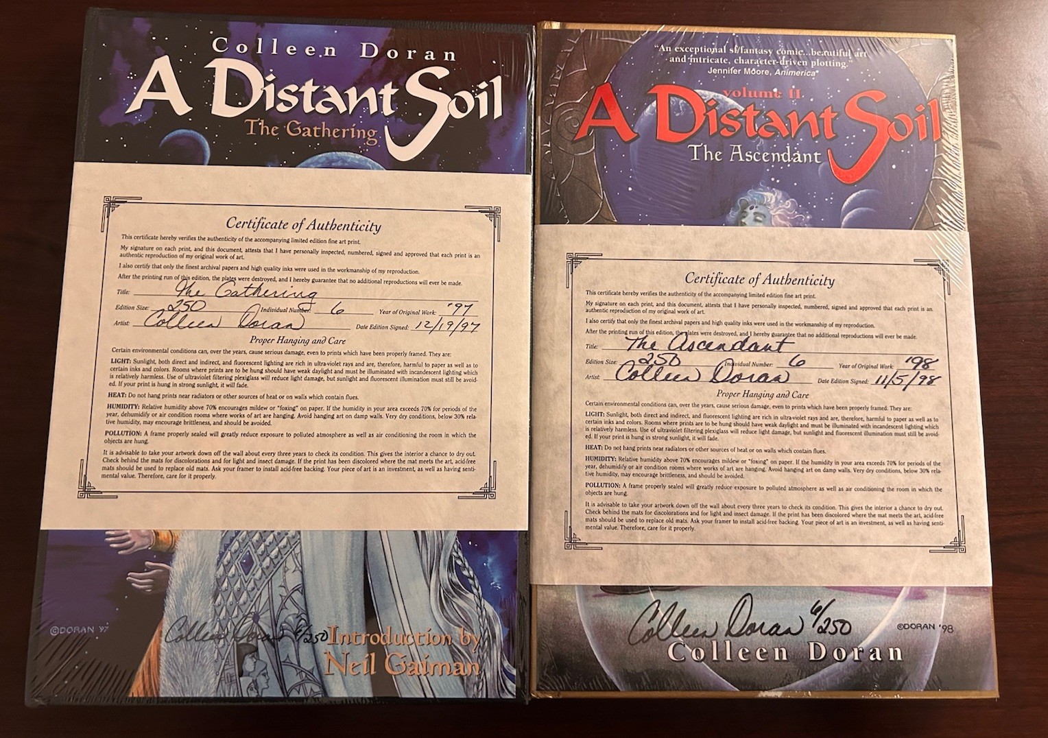 A Distant Soil Graphic Novel No 6/250 Signed Sealed Vol 1 &2 Forward Neil Gaiman