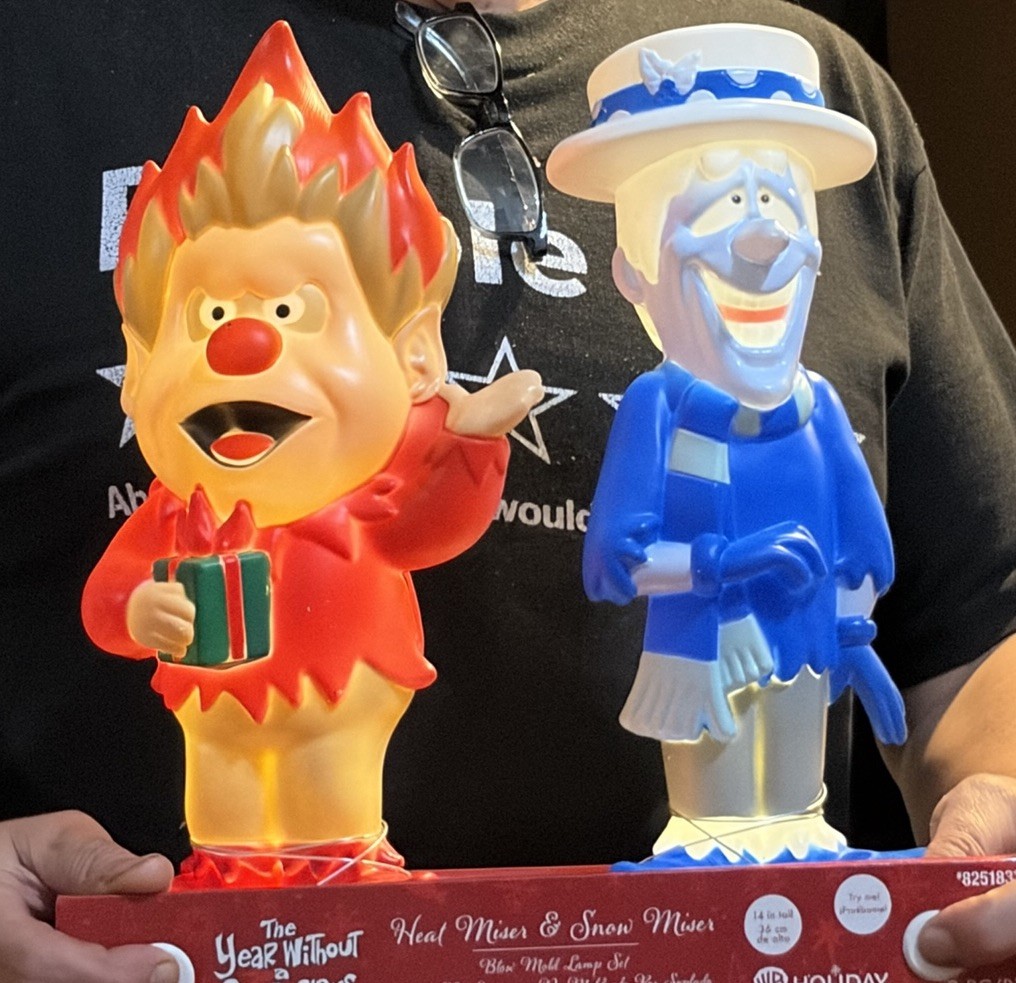 Year Without A Santa Claus Gemmy Heat Miser & Snow Miser 14” Lighted Blow Molds