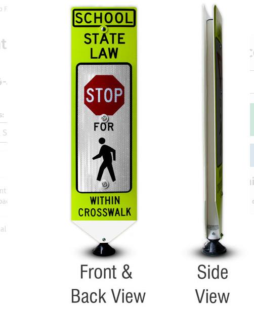 State Law Stop For Pedestrian Within Crosswalk Traffic Sign Double Sided  Y4938