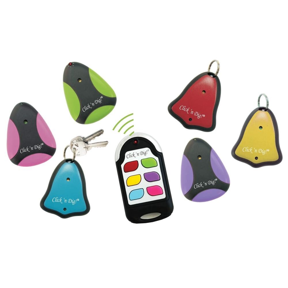 Click 'n Dig Model F6 Radio Frequency Electronic Key Finder, 6 Receivers