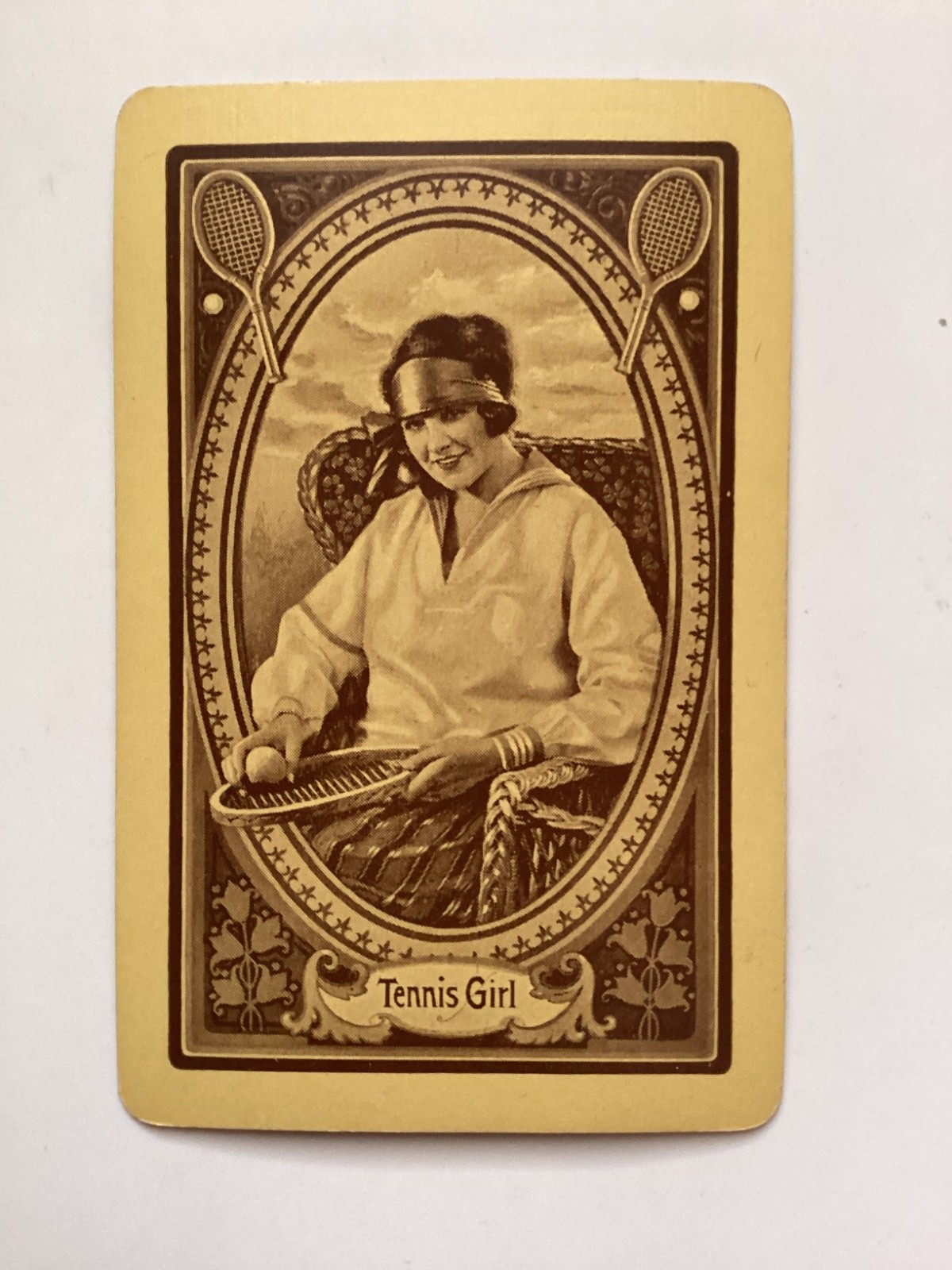 3 Antique Auction Bridge “TENNIS GIRL” Playing Cards,STANDARD PCC,  c.1927