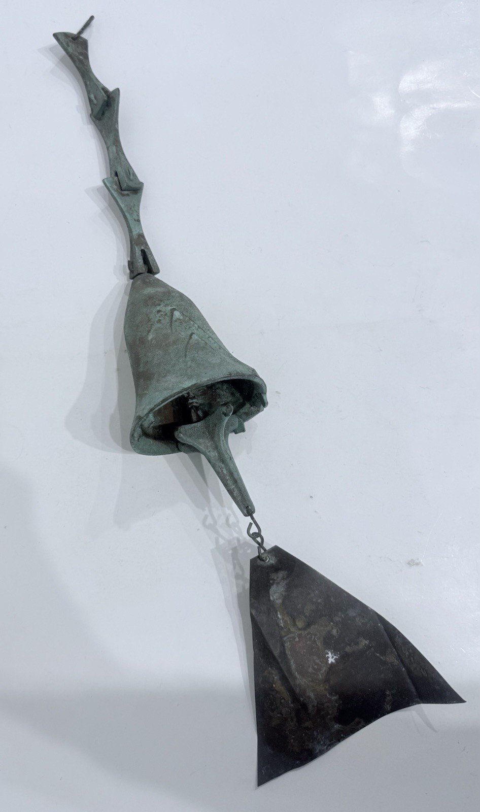 Vintage 22” Paolo Soleri Cosanti Cast Bronze Bell Wind Chime W/ Signature Stamp