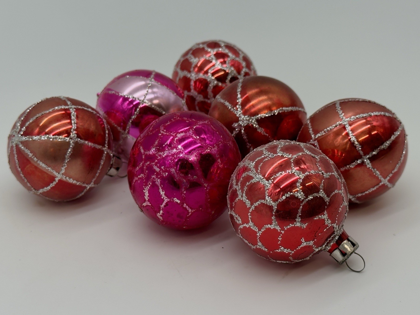 Marvelous Vintage 7 Pcs of Super Colorful European Christmas Ornaments