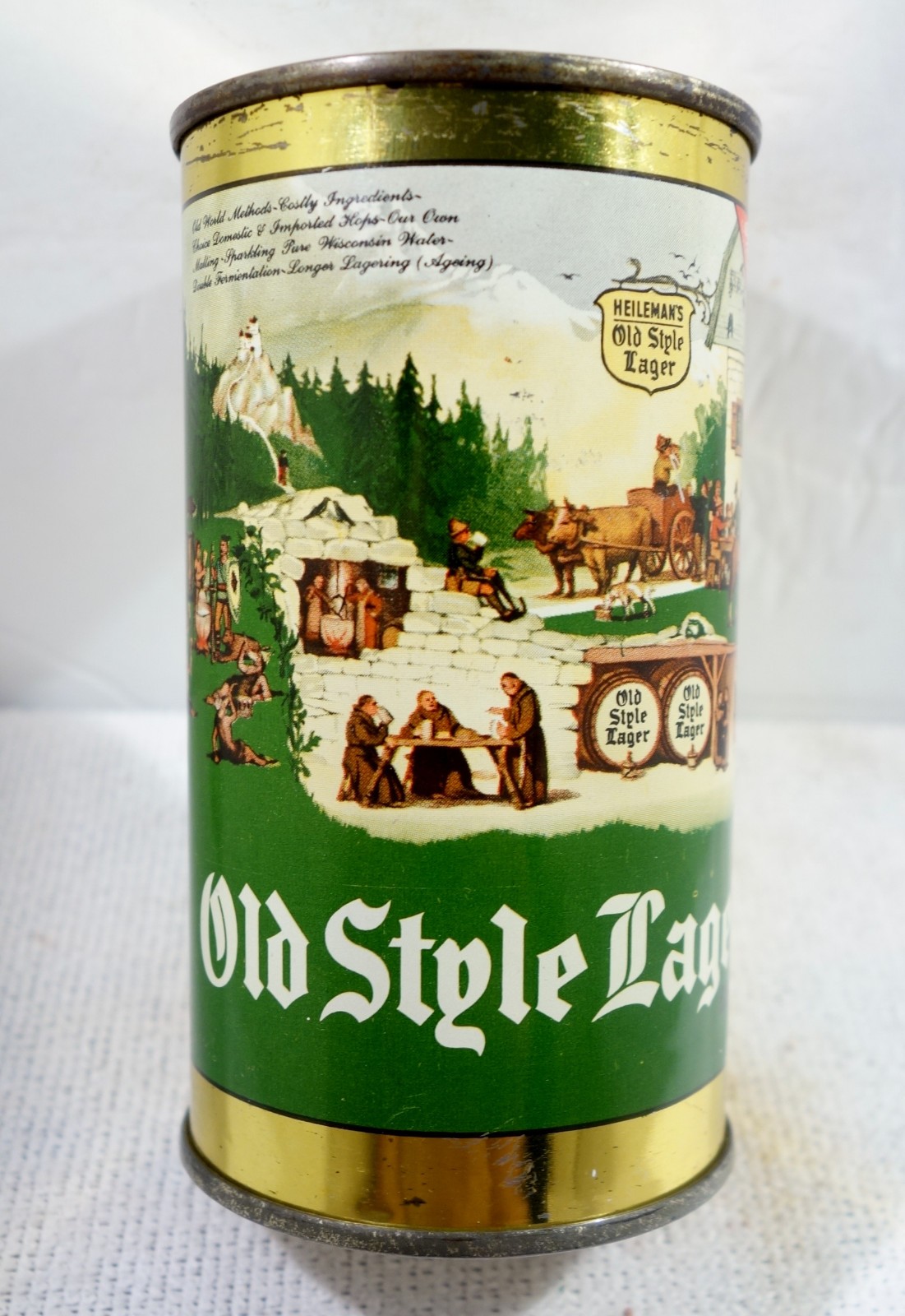 Heileman's Old Style GRAPHIC La Crosse Wisconsin Flat Top Beer Can #1