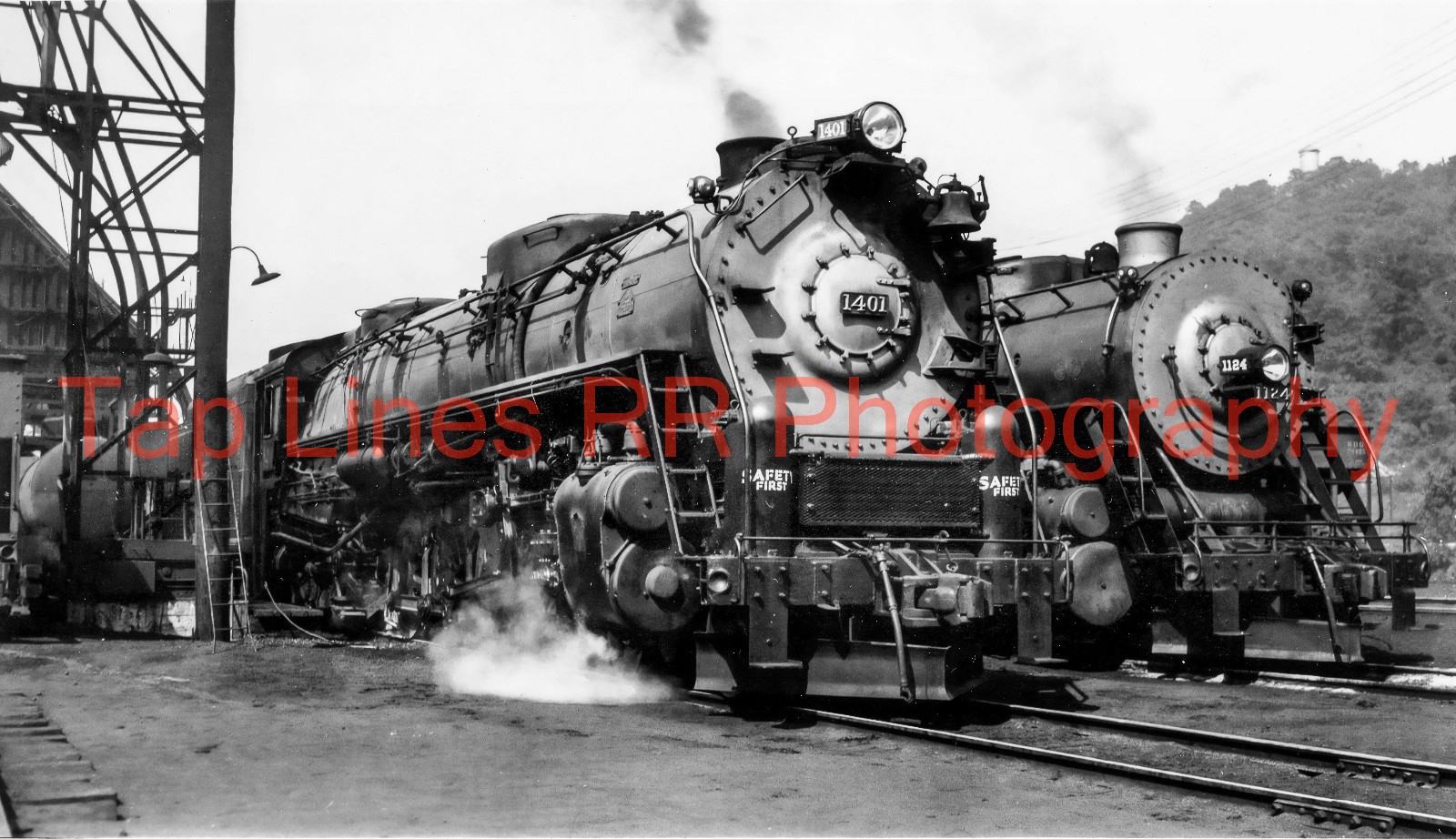 Western Maryland #1401  4-8-4 Ridgely WV 9-1948 New 5x8 Photo