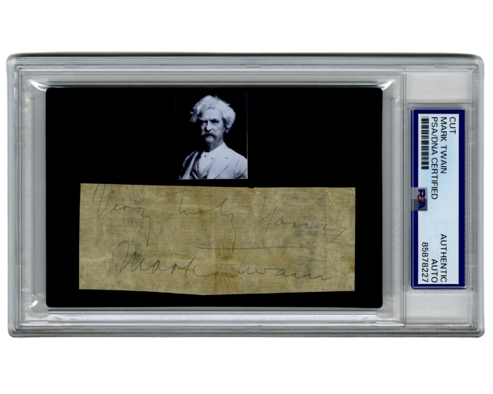 Iconic Author  Samuel Clemens Signed Cut as 