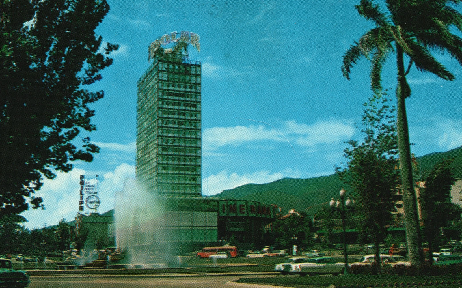 Vintage Postcard Plaza de Venezuela Public Square in Caracas, Venezuela
