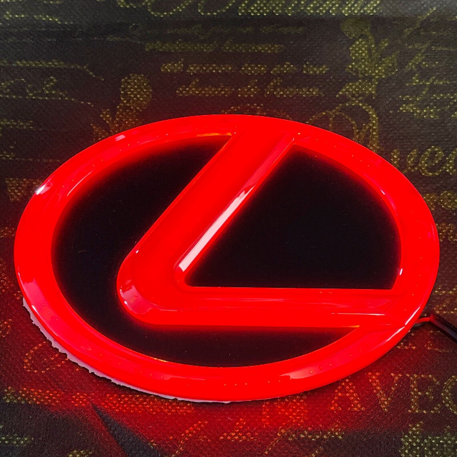 LEXUS LED 5D Emblem Logo 105mm*68mm (about 4.13 in*2.37 in) Red color