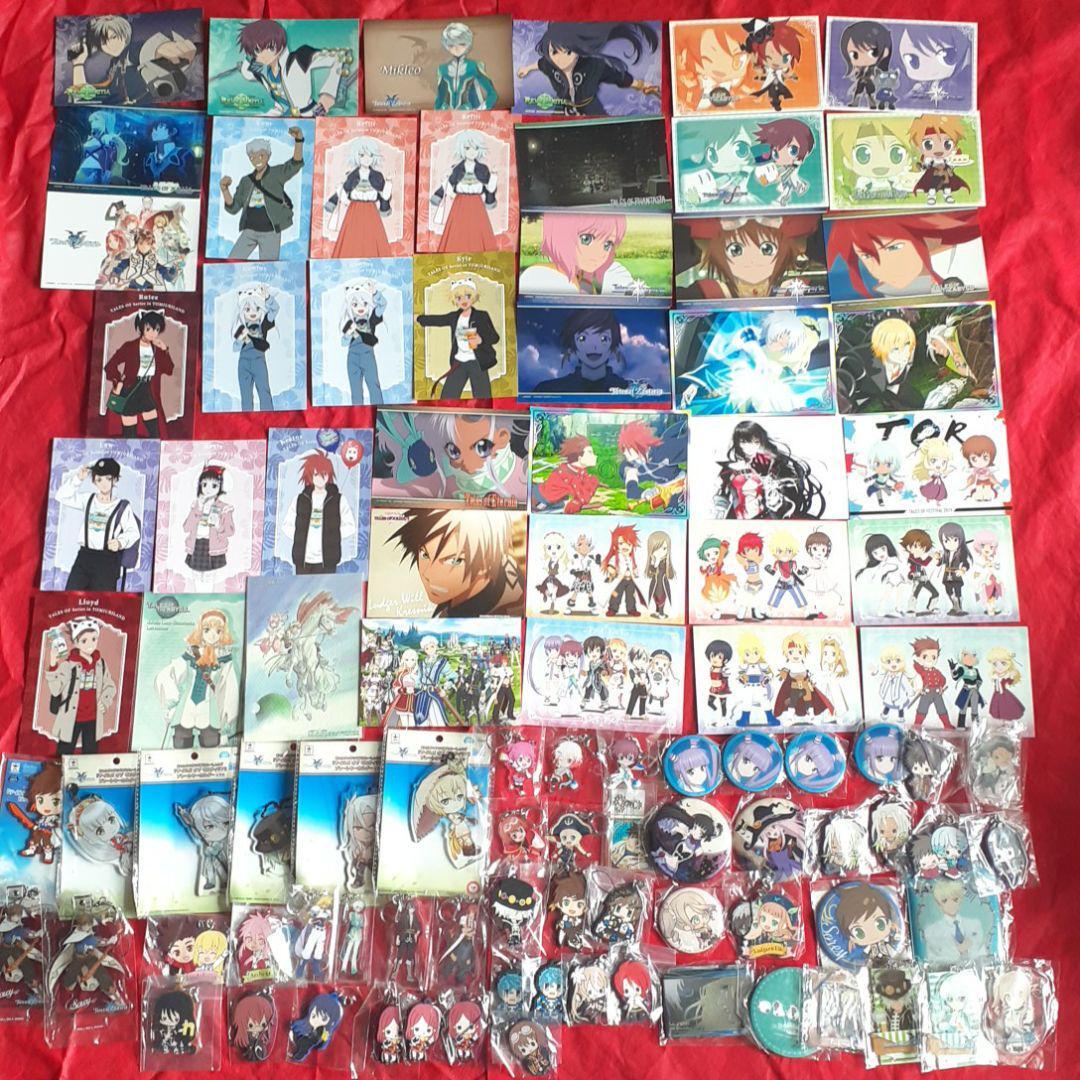 Tales of series Goods Lot of set Acrylic keychain stand strap Can Badge Postcard