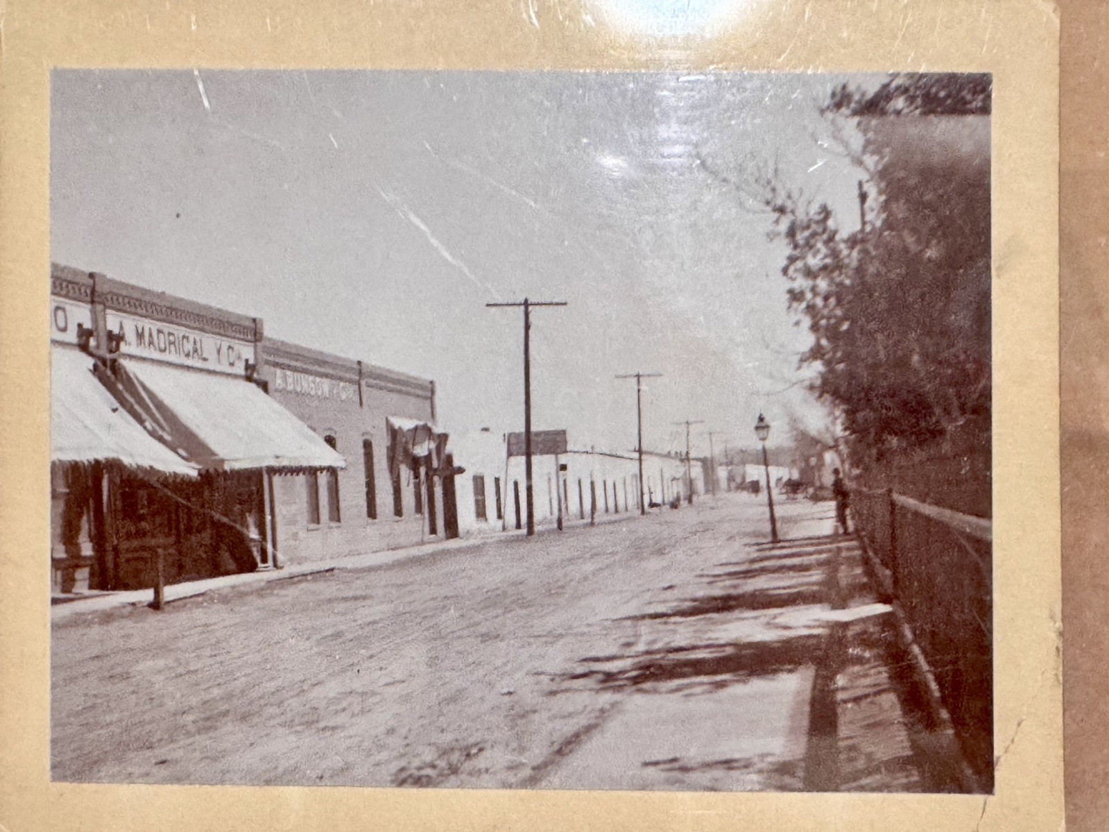 1890s Cabinet card photo of Juarez Mexico over the river from El Paso Texas 