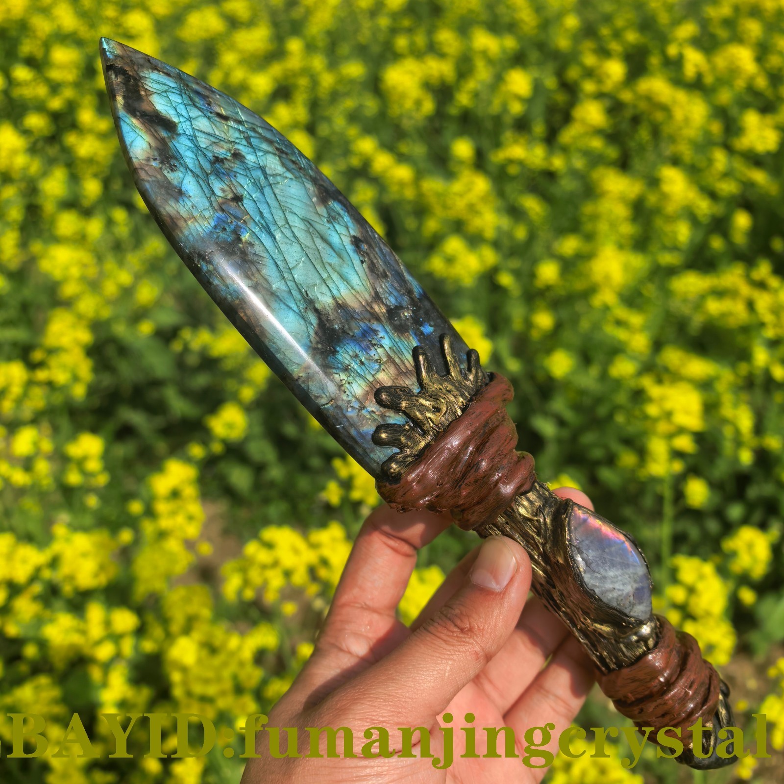 Labradorite Knife , Handmade Carved Crystal Arrows Sorceress Collectible gifts