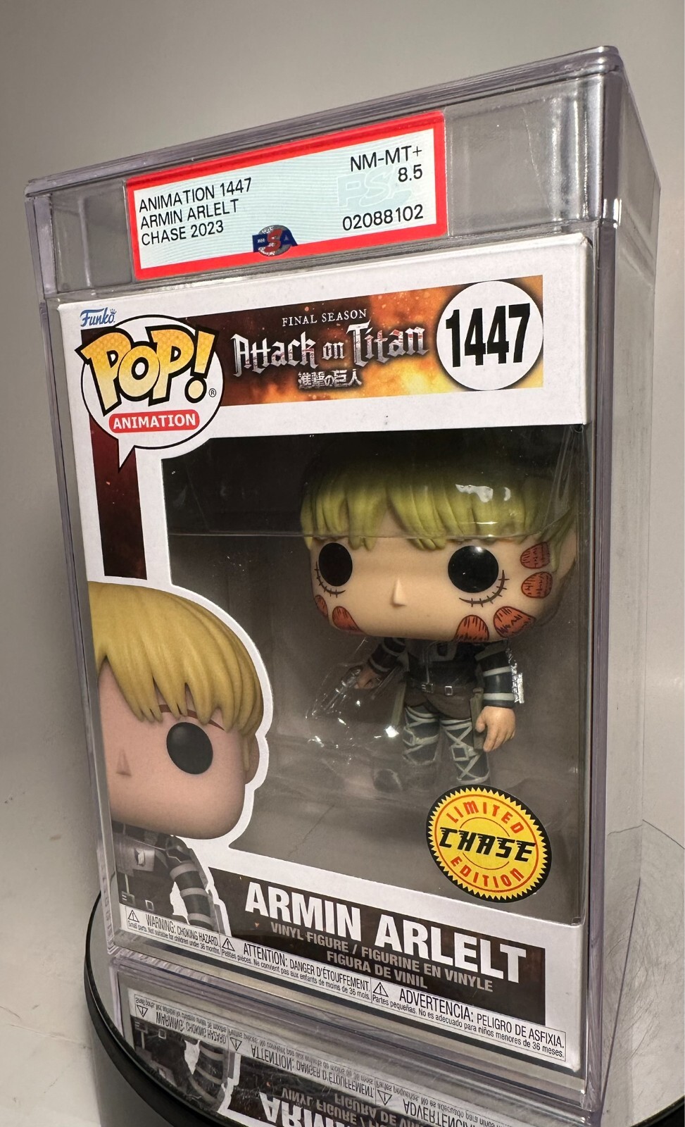 Attack on Titan - Armin Arlelt 1447 CHASE PSA Graded 8.5/10 Funko Pop