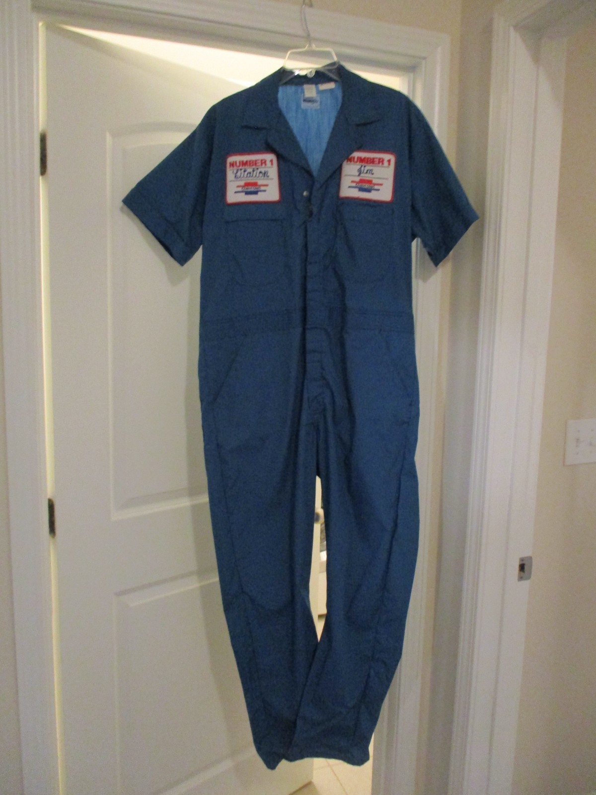 VTG NOS CHEVROLET CITATION NUMBER 1 RACING COVERALLS JUMPSUIT Sz L -1980s - READ
