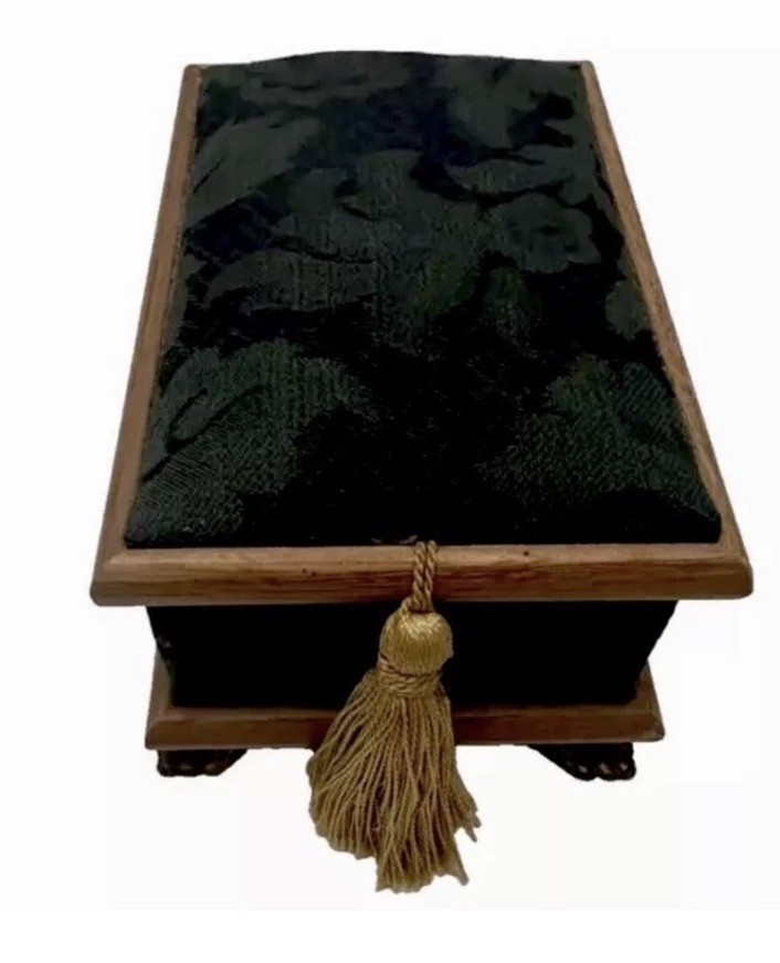 Adorable Vintage Trend Frames Wood Jewelry box Trinket Velvet With Tassel