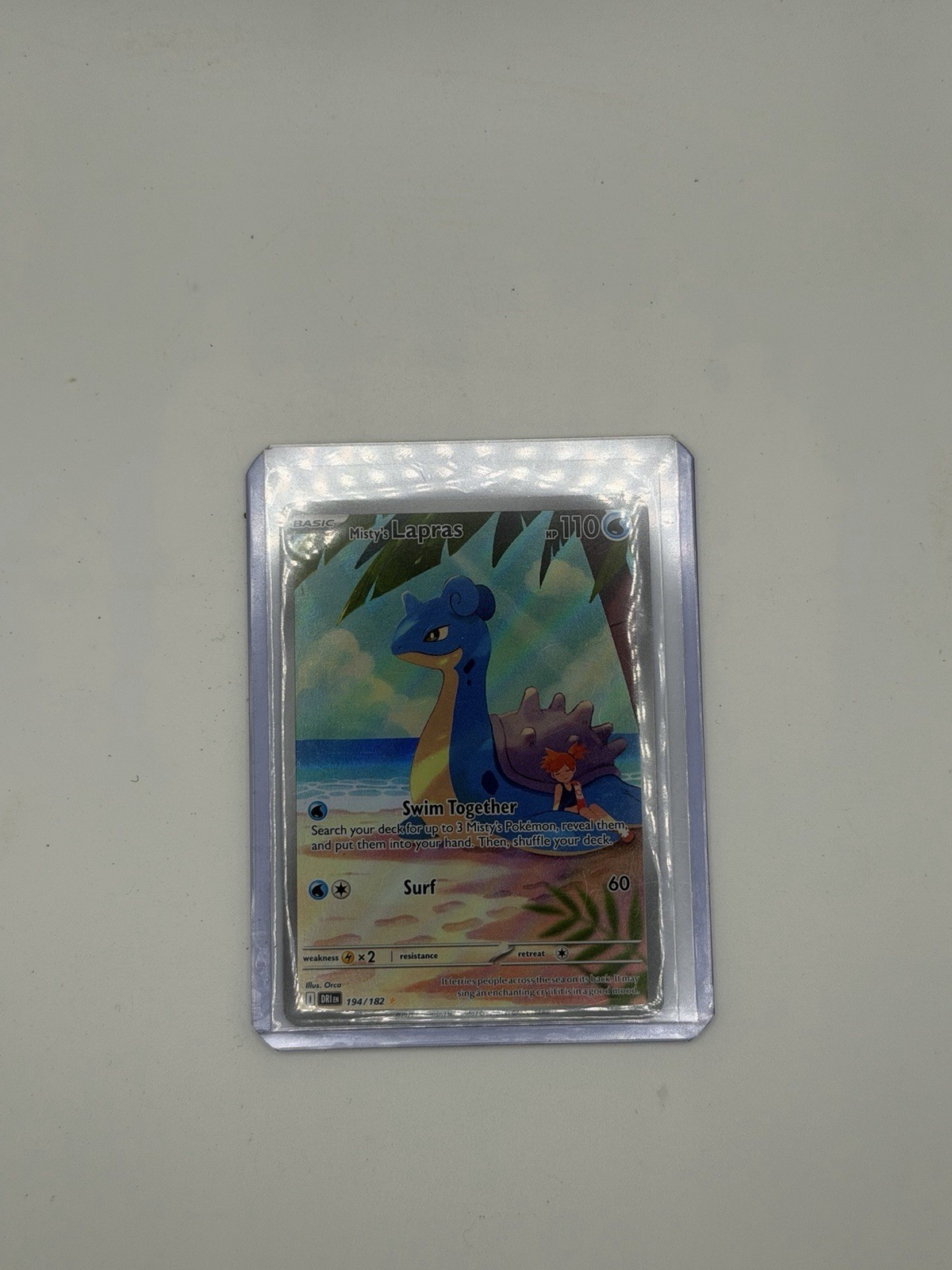 2025 Pokemon Destined Rivals Misty’s Lapras 194/182 Illustration Rare IR NM