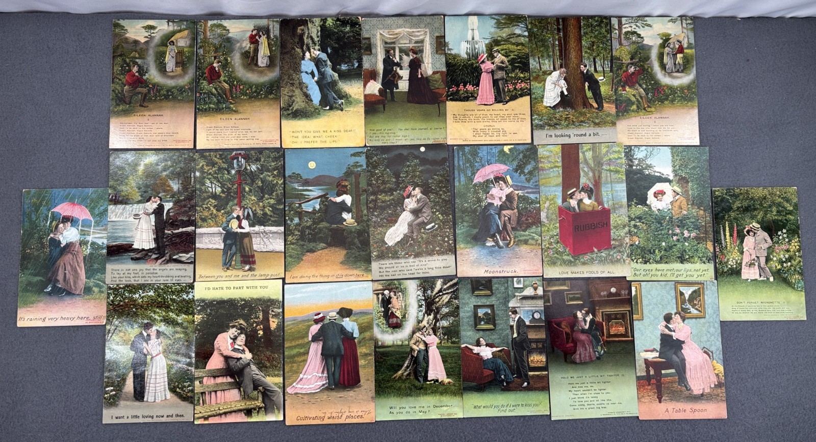 Vintage Lot 23 Bamforth Postcards Romance Courting Couples Humor Mixed Series