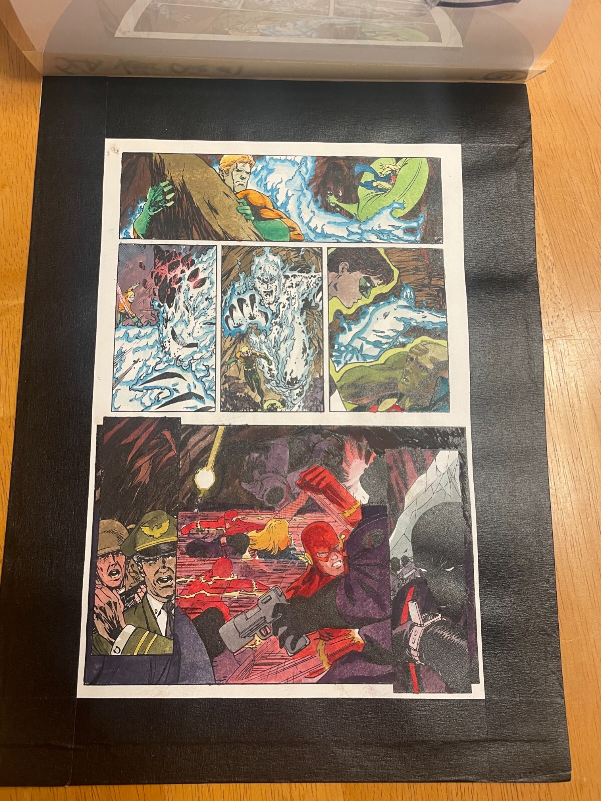 JLA YEAR ONE #1 art original comic color guide 1998 AQUAMAN FLASH MANHUNTER 