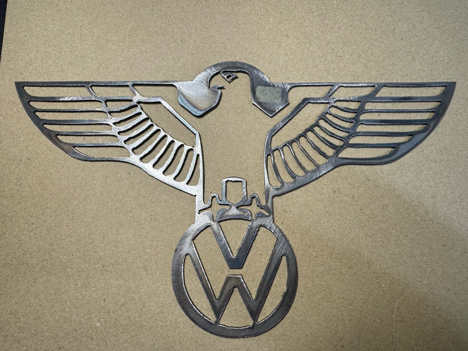 Steel Metal Volkswagen VW Emblem Logo Eagle Decoration Sign Wall Hanger Garage