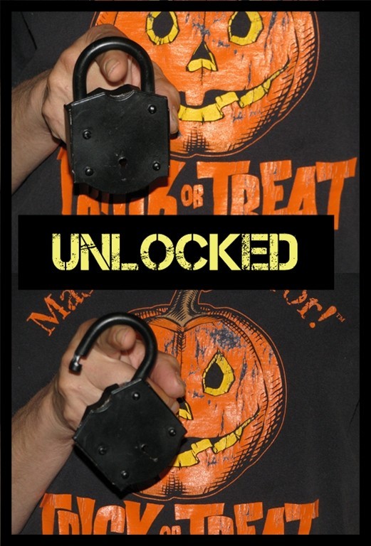 UNLOCKED Magic Trick Prop Illusion vintage look Magician LOCK,