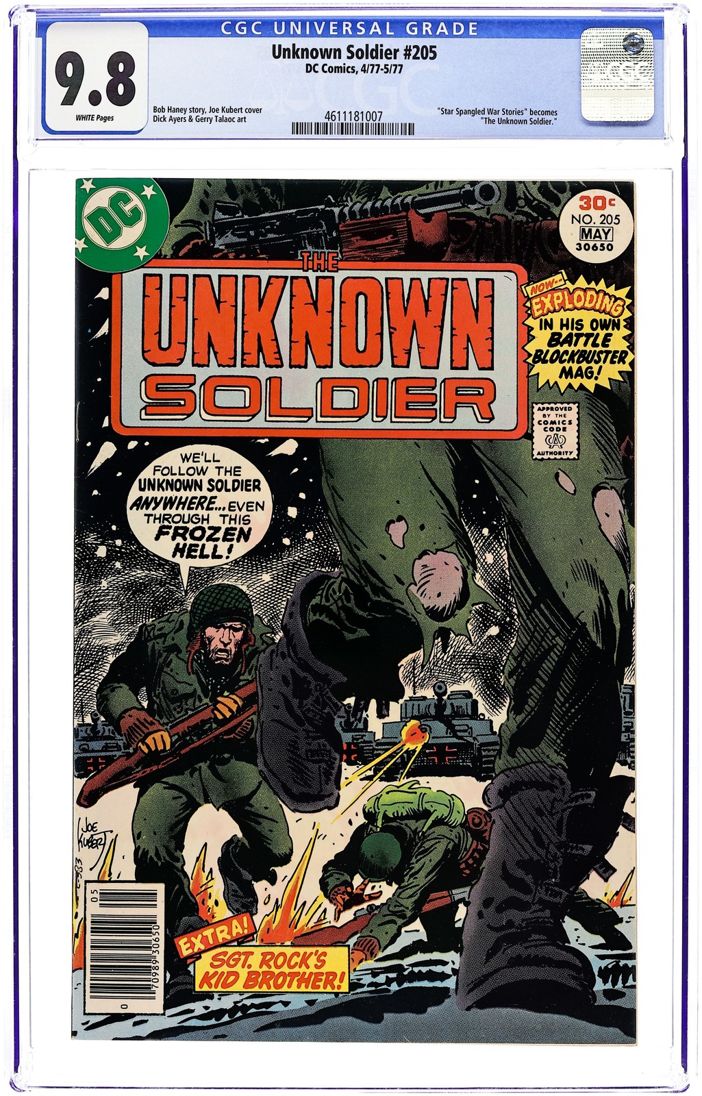 Unknown Soldier #205 CGC 9.8 1977 4611181007
