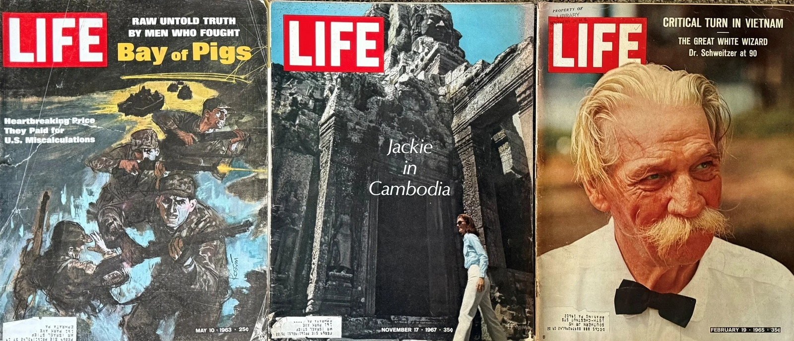 Vintage LIFE Magazine Lot of 3 (1963, 1965, 1967) – Historic Mid-Century Issues