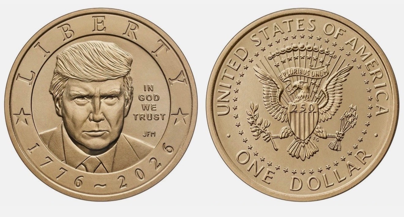 Lot 10 Semiquincentennial President Donald J Trump $1 Dollar Coins