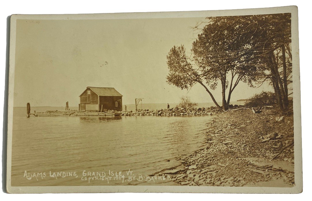 Adams Landing by B Barker ~ Grand Isle Vermont VT ~ Antique 1900s RPPC Postcard