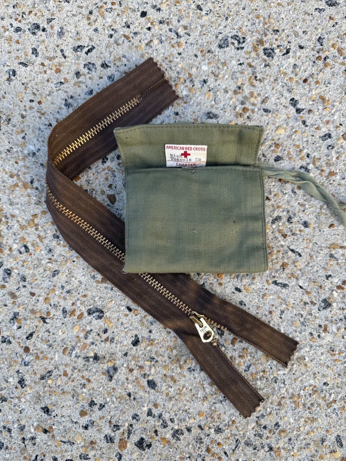 Vintage WW2 American Red Cross Sewing Kit And Talon Zipper Military