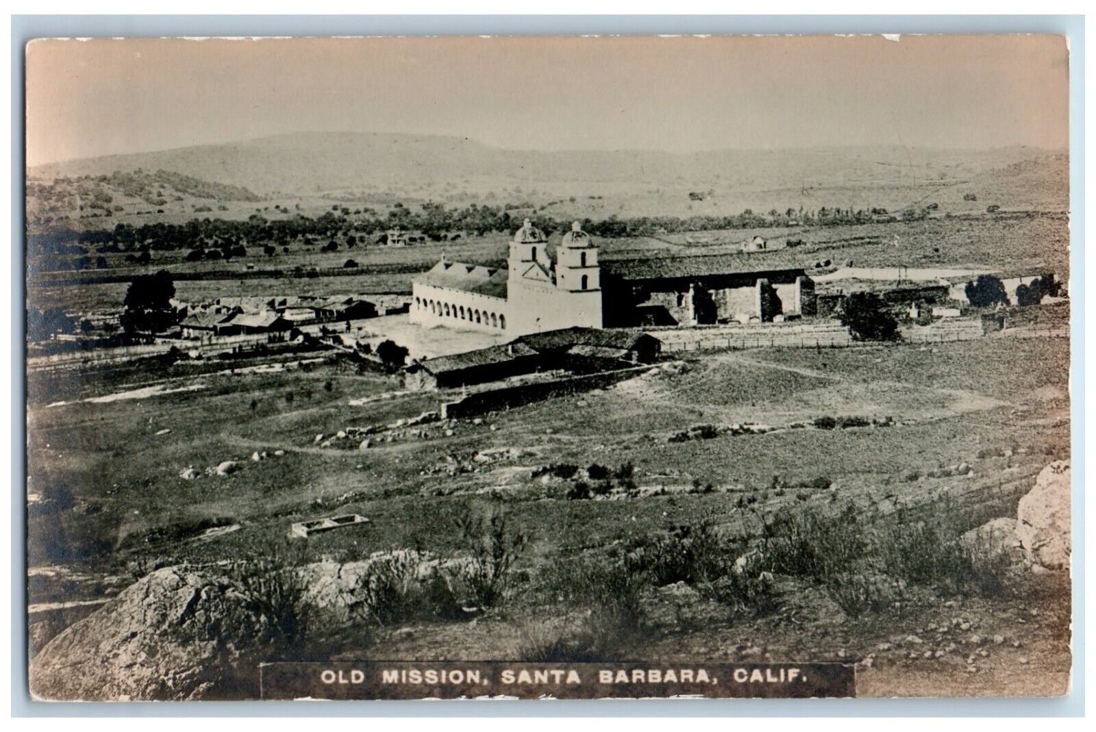c1910's View Of Old Mission Santa Barbara California CA RPPC Photo Postcard