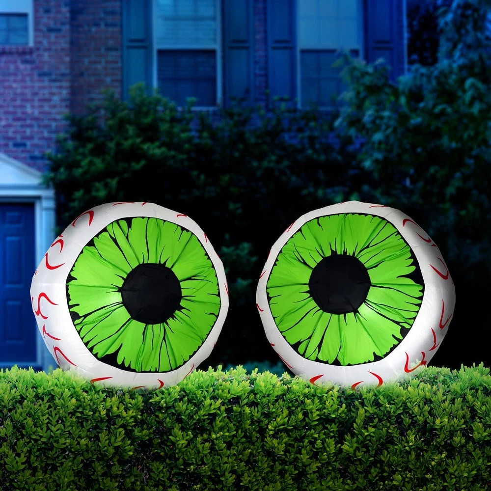 2 Pack Halloween Inflatable Green Eyes 3FT LED Yard Outdoor Blow Up Decor 2 Pack Halloween Inflatable Green Eyes 3FT LED Yard Outdoor Blow Up Decor