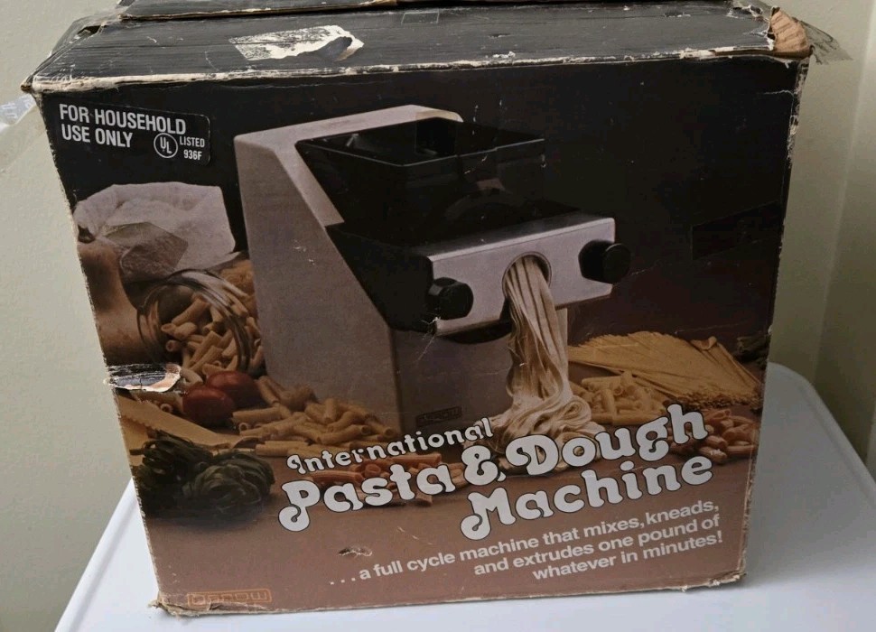 Vintage Osrow International Pasta & Dough Machine w/ Cookbook Box Made In USA