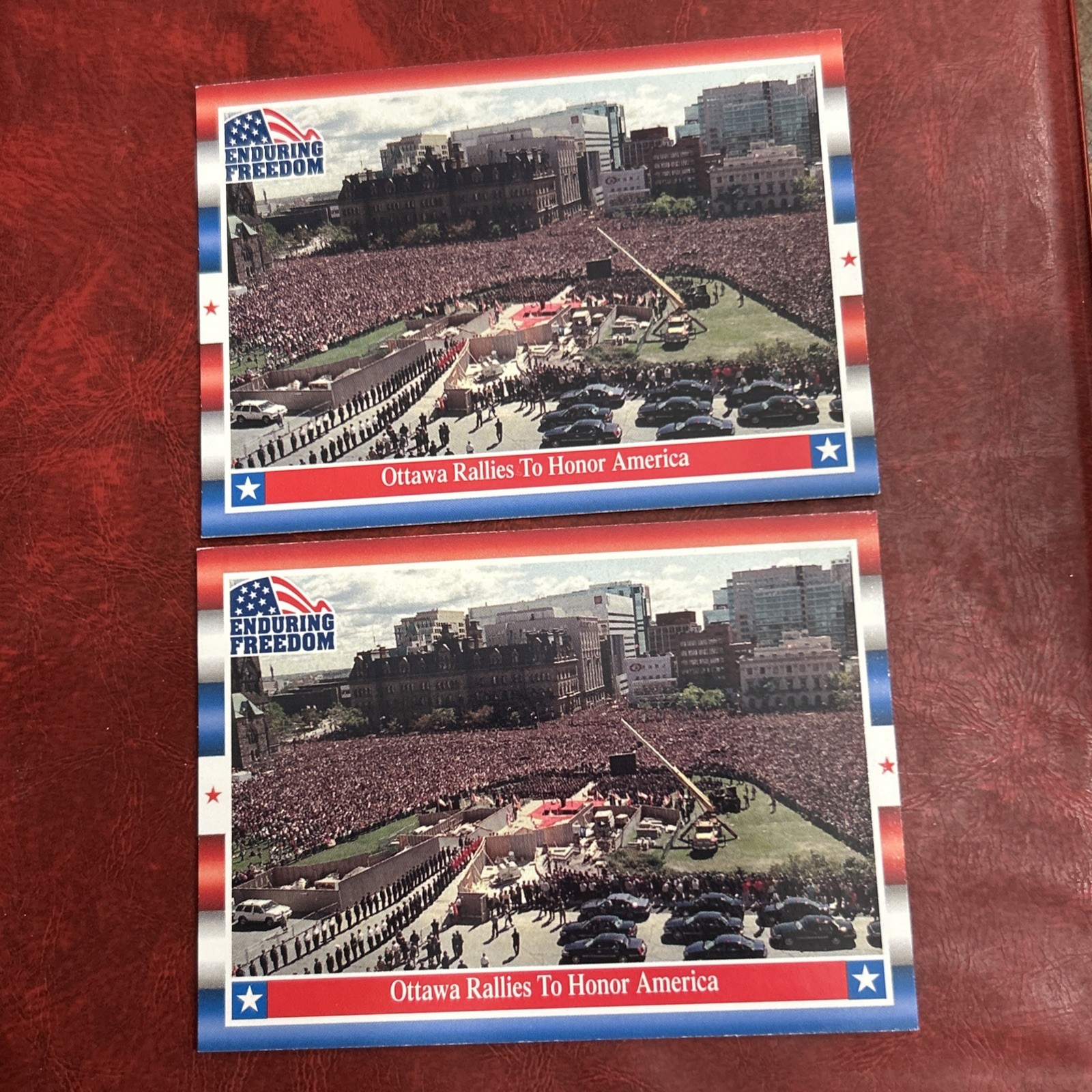 2 2001 Topps Enduring Freedom #13 Ottawa Rallies to Honor USA Trading Card