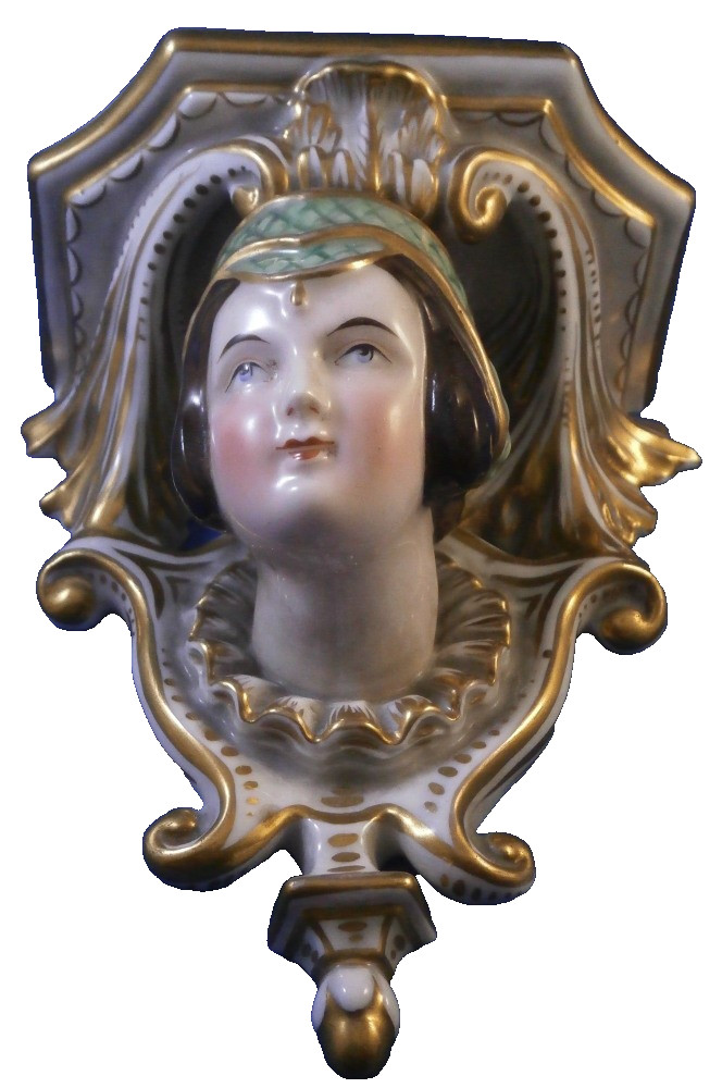 Antique 19thC Paris Porcelain Wall Shelf Bracket Unit Console France French
