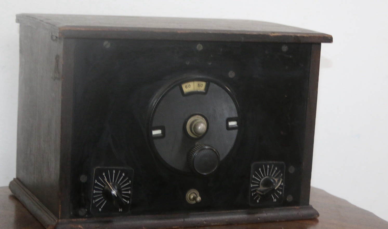 Antique Tube Regenerative Radio Receiver Wood Cabinet Vintage - Homebrew