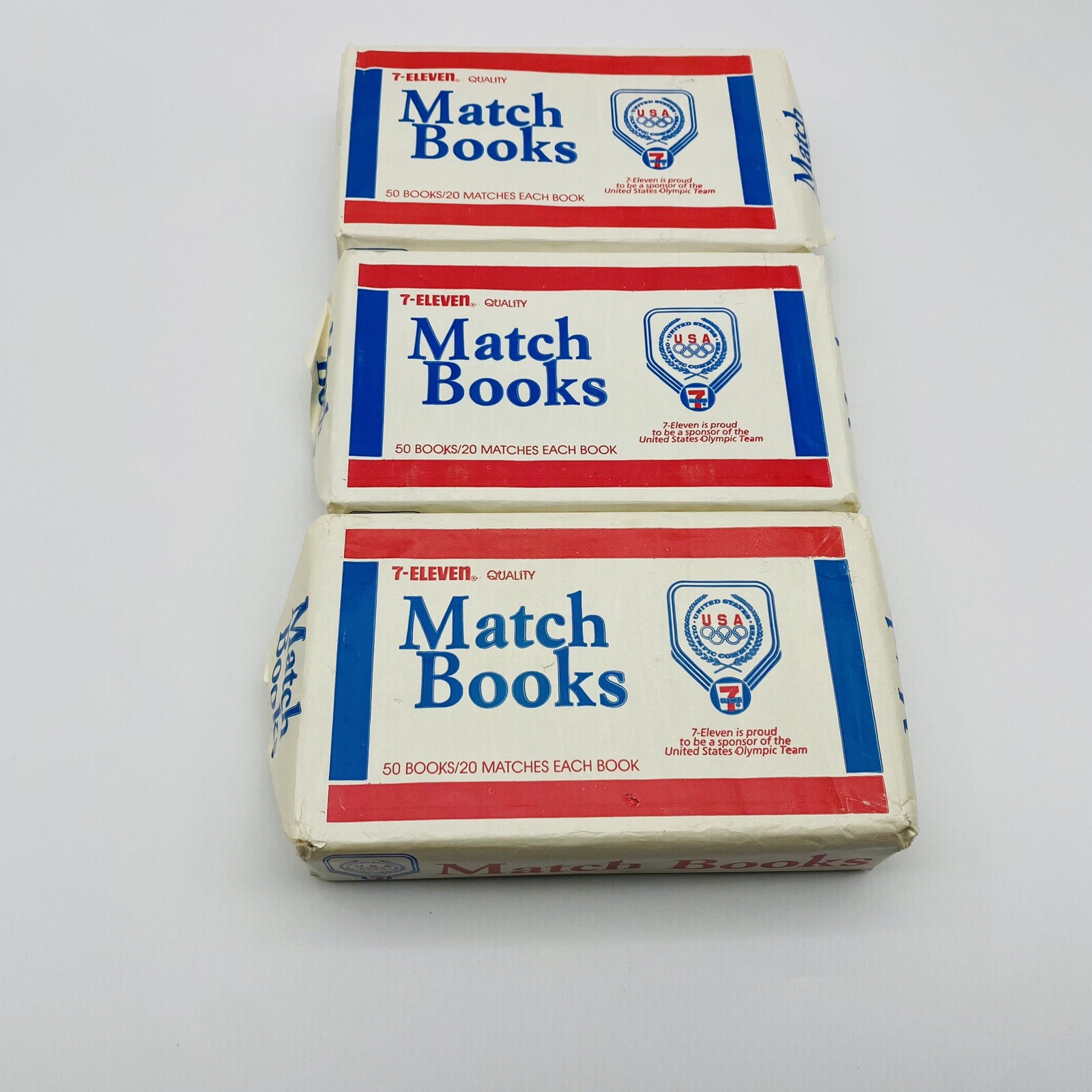 Vintage Matchbook USA United States Olympic Committee 7 Eleven Match Boxes Set 3
