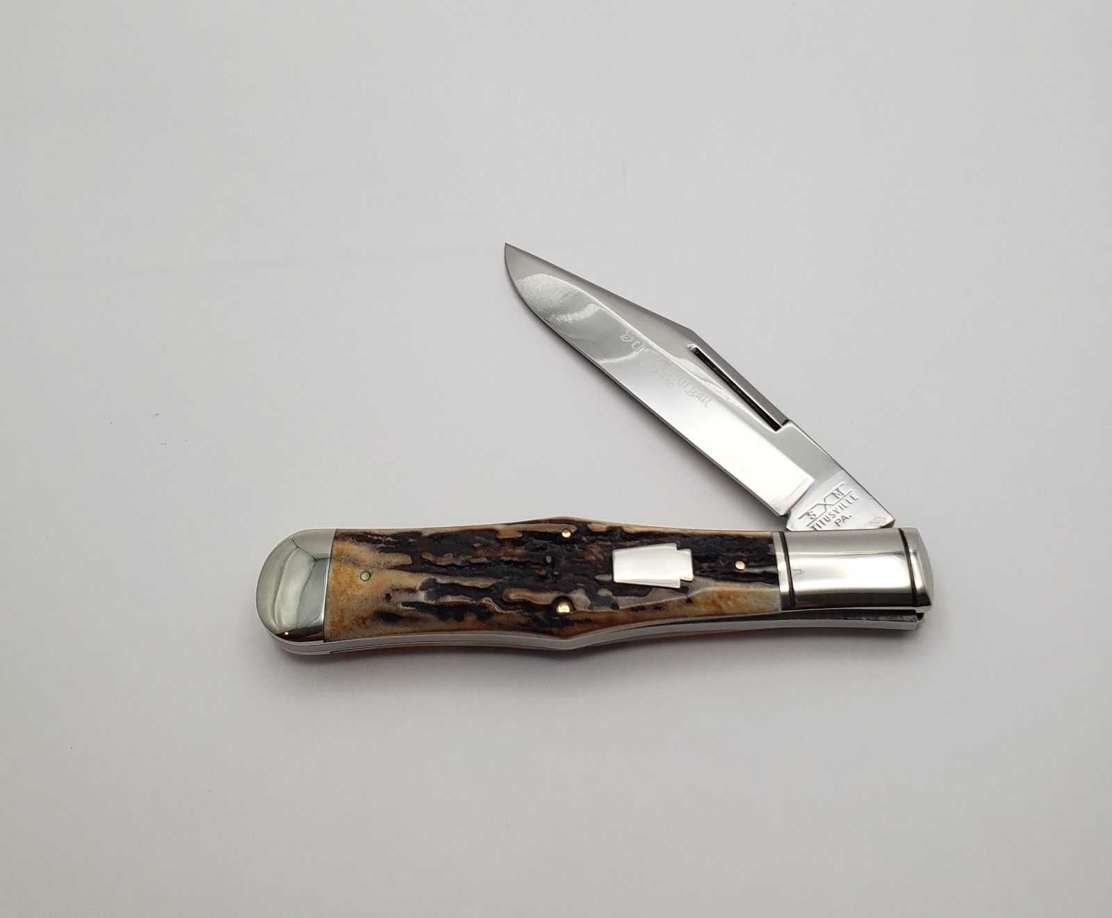 Schatt & Morgan by Queen Large  Folding  Hunter  Unused Genuine Stag 1-600