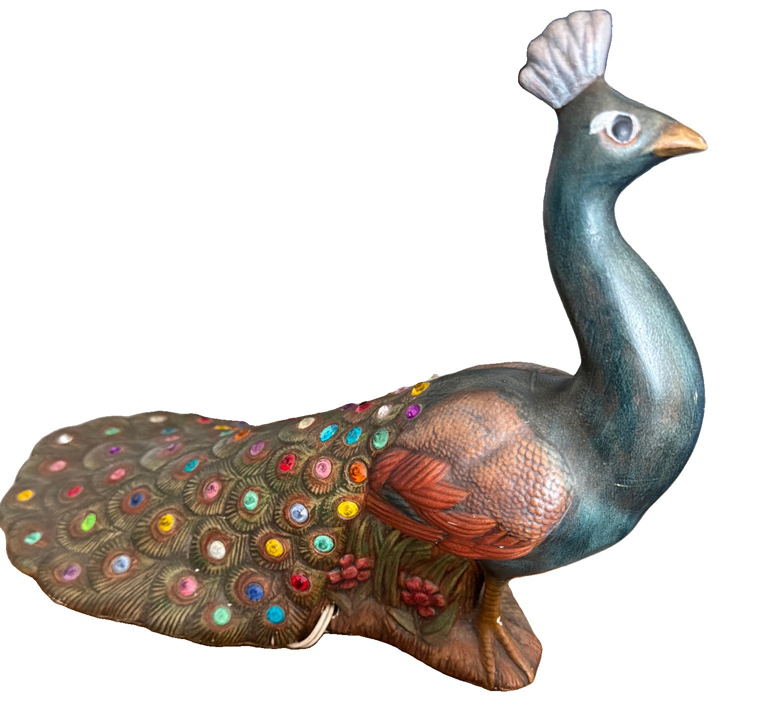 Mid Century Vintage Lighted Holland Mold Ceramic Peacock Light