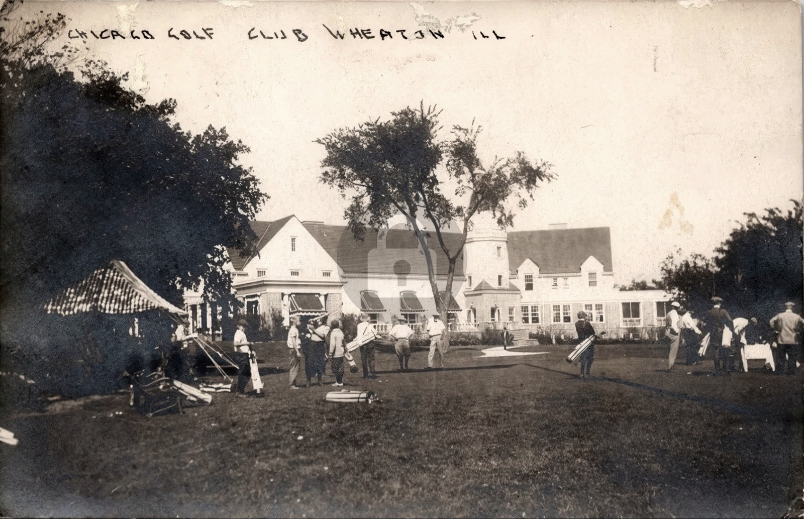 Chicago Golf Club Wheaton Illinois IL Huckins 1915 RPPC Photo Postcard COPY