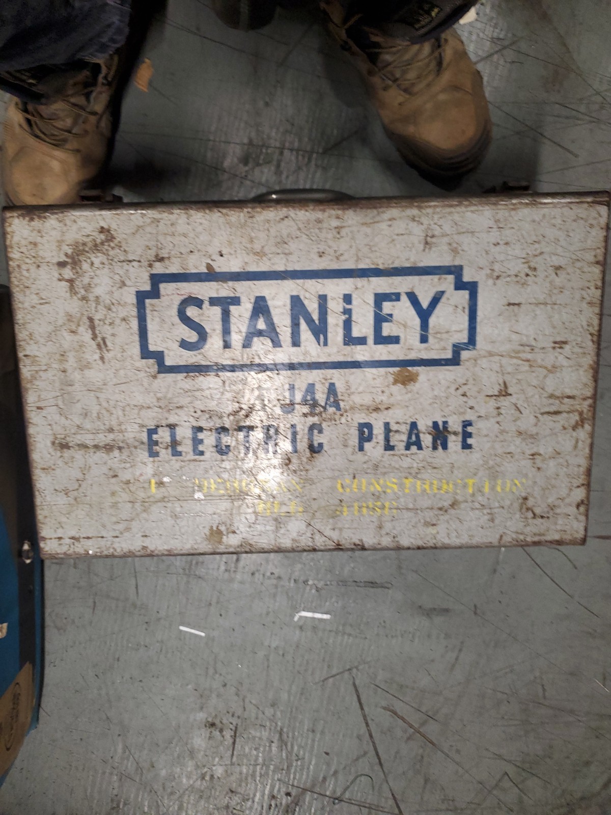 Vintage Stanley J5 Electric Plane Power Jointer Case Attachments 1950s
