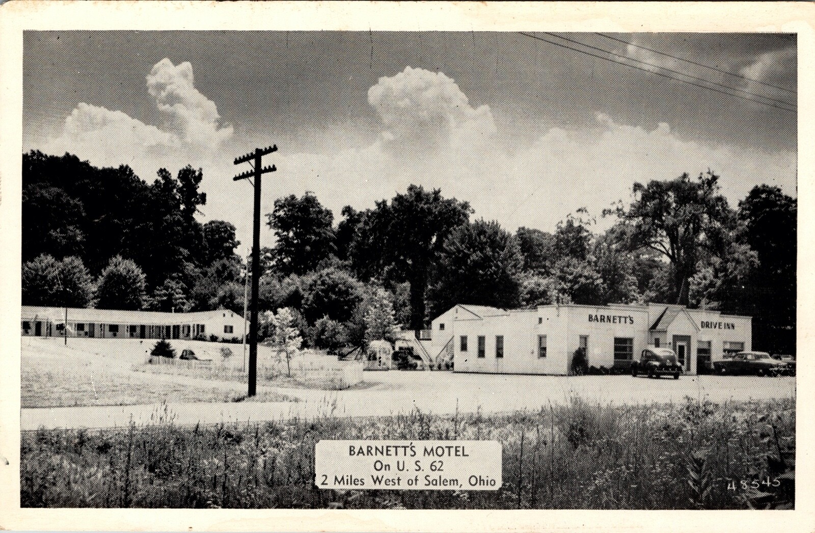 c1940s Salem Ohio Barnett\'s Motel Vintage Postcard OH Roadside Travel Tourism 