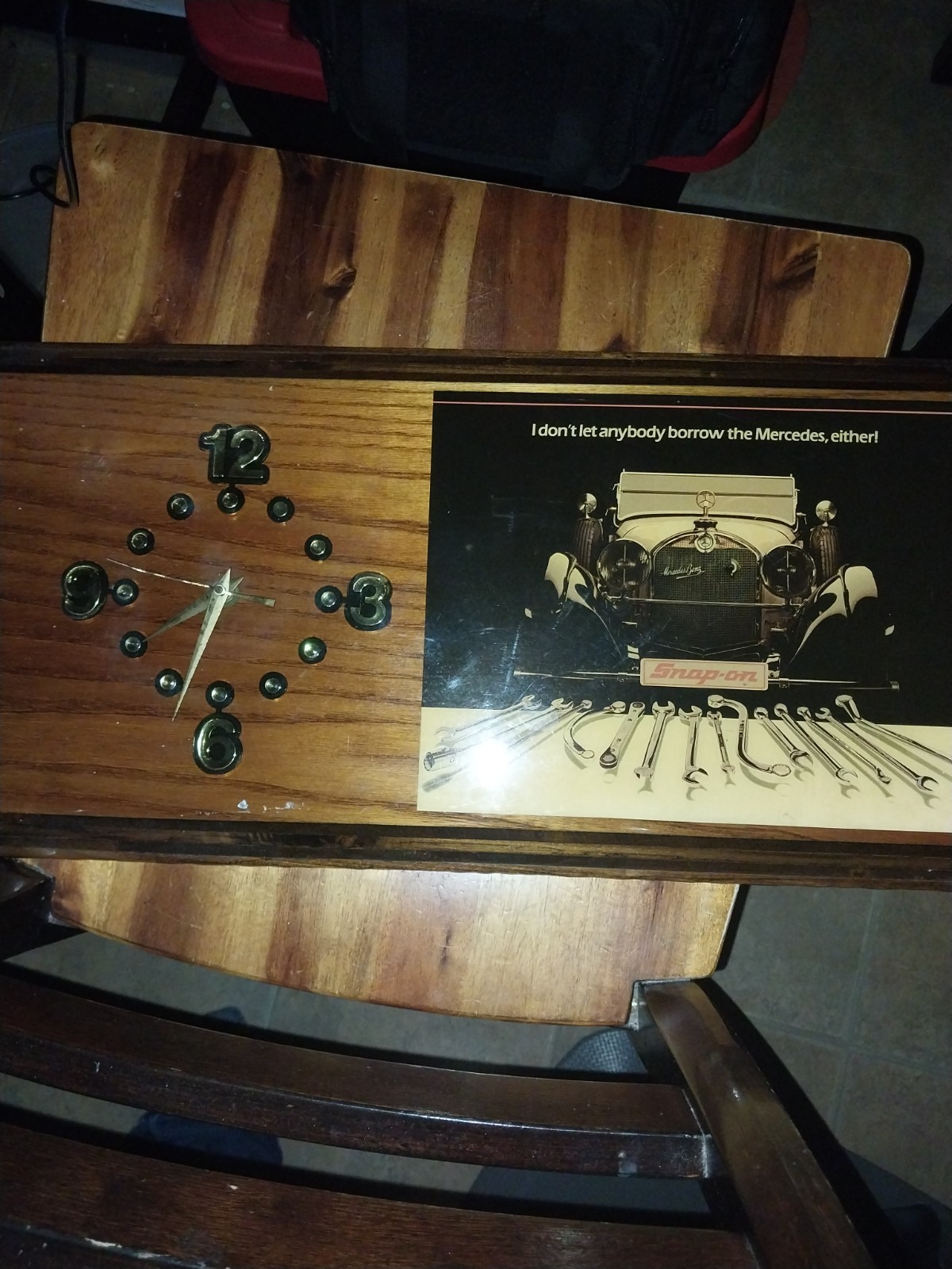 Vintage Snap-on Tools Mercedes Wall Clock 23” X 11” Service Award 2 Year - Read