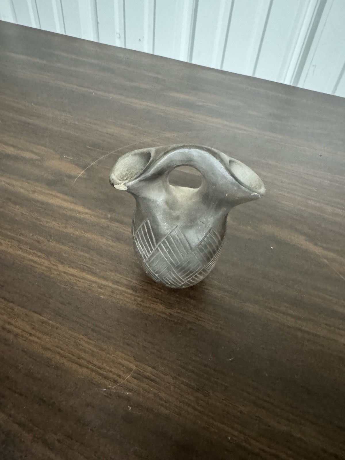 vintage Native American blackware wedding vase,