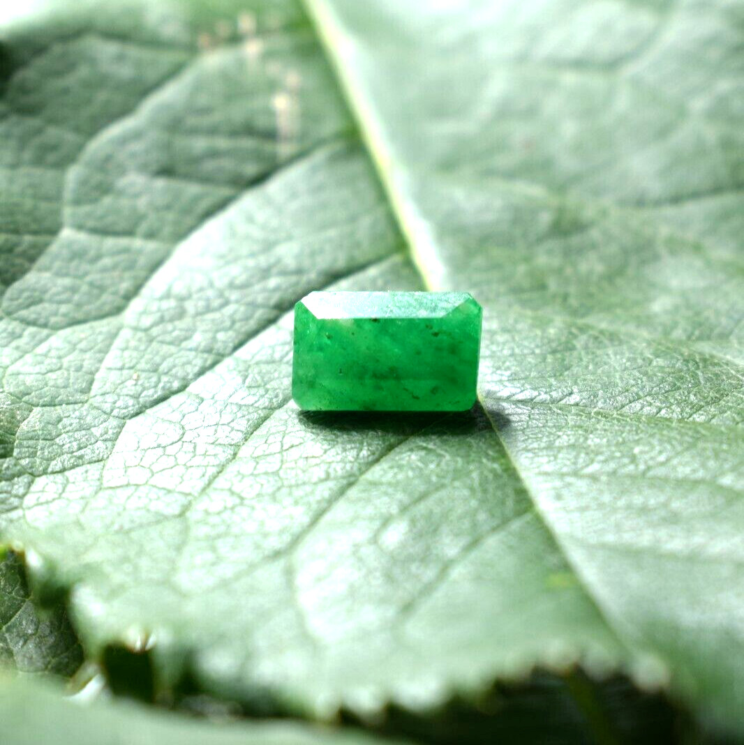 2.55 Carat Top Green Emerald Cut Gemstone From swat Pakistan