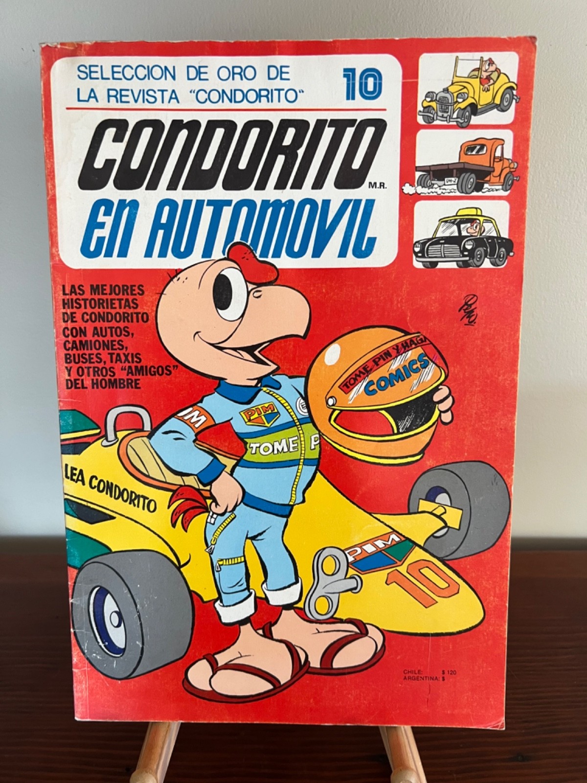 Vintage Condorito En Automovij, 10, Rare Chilean Comic Book, 1982 VG