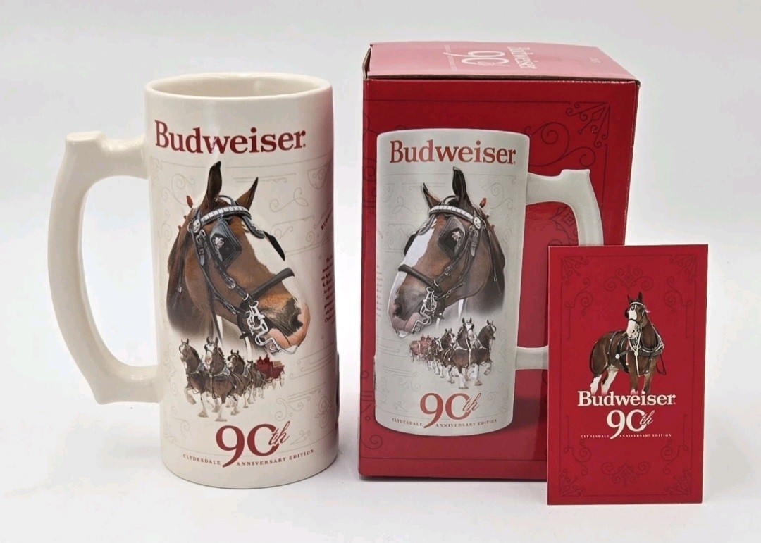 2023 Budweiser Holiday Stein 90th Anniversary Edition Christmas Mug New Bud Beer