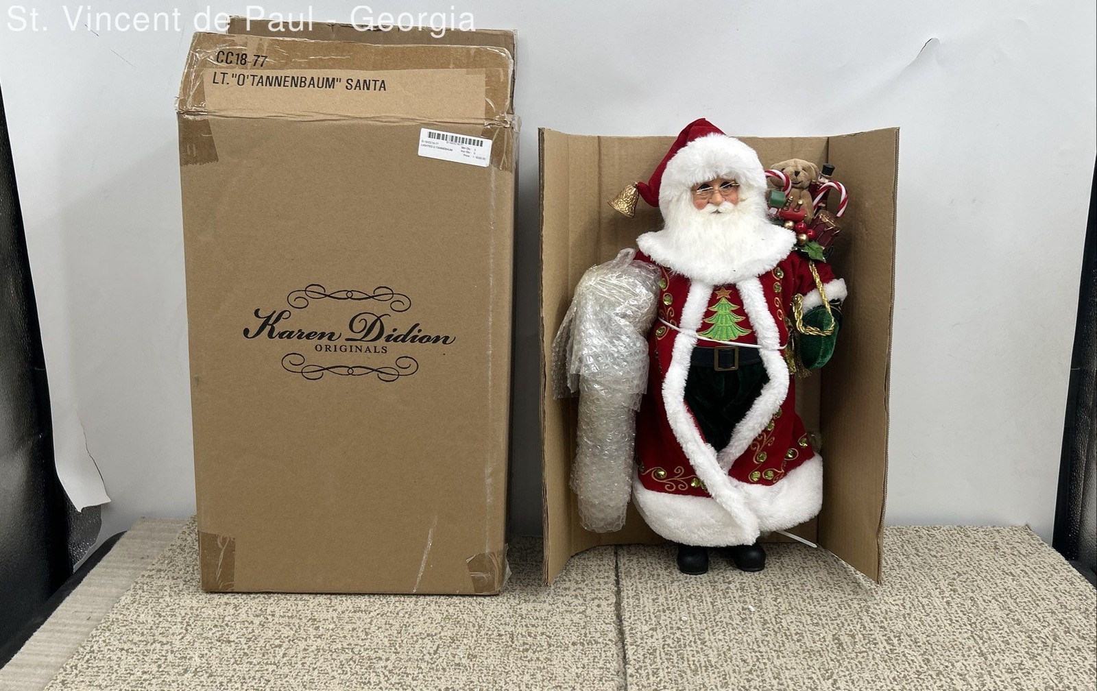 Vintage Karen Didion Originals Lighted O' Tannenbaum Santa Claus Brand New W Box