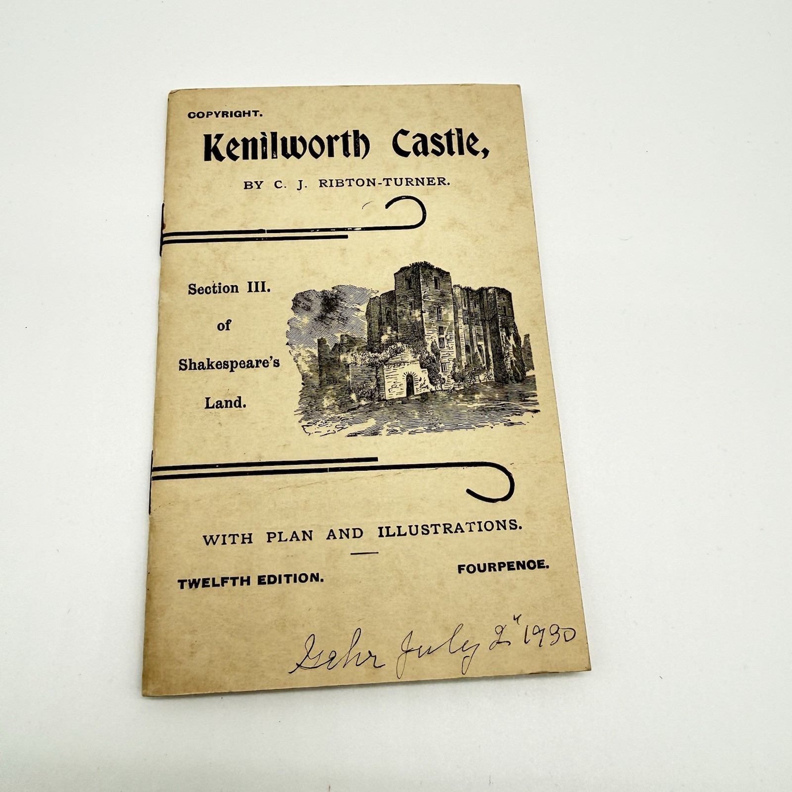 Guide To Kenilworth Castle 12th Edition 1929 Booklet
