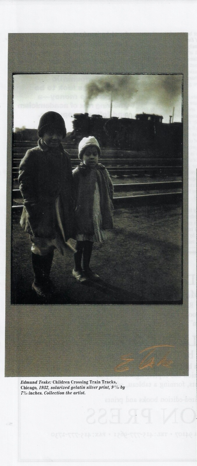 EDMUND TESKE c1932 Photo Chicago Children Crossing Train Tracks 1993 Mag Print